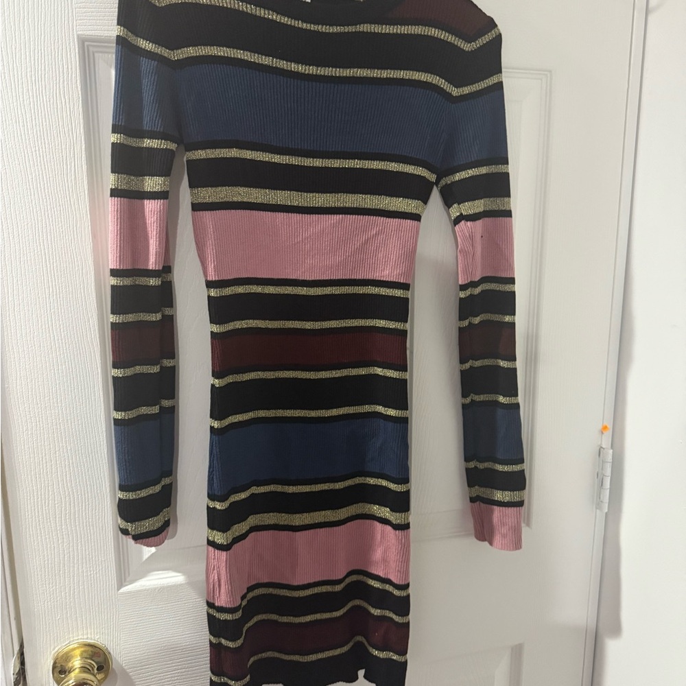 Planet Gold Black and Gold Striped Top